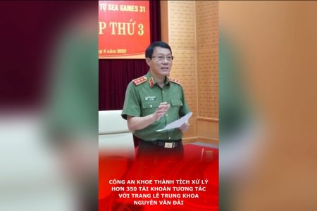 Công an khoe thành tích xử lý hơn 350 tài khoản tương tác với trang Lê Trung Khoa, Nguyễn Văn Đài