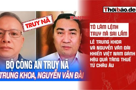 Tô Lâm lệnh truy nã sai lầm Lê Trung Khoa và Nguyễn Văn Đài khiến Việt Nam gánh hậu quả tăng thuế từ Châu Âu